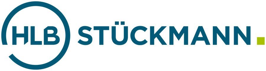 Logo mit den Buchstaben HLB innerhalb eines blauen Teilkreises, gefolgt von dem Wort STÜCKMANN in blauen Großbuchstaben, das mit einem kleinen grünen Quadrat endet.