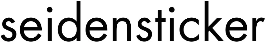 Das Wort Seidensticker wird in fetten, schwarzen Kleinbuchstaben auf weißem Hintergrund dargestellt.