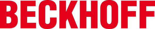 Roter Hintergrund mit dem schwach sichtbaren Wort BECKHOFF in großen, etwas dunkleren roten Großbuchstaben, die mit dem Hintergrund verschmelzen.