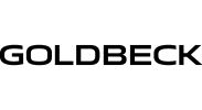 Das Bild zeigt das Wort GOLDBECK in fetten, schwarzen Großbuchstaben auf einem transparenten Hintergrund.