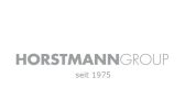 Logo mit dem Text HORSTMANN GROUP in grauer, fetter Schrift für HORSTMANN und dünner für GROUP, darunter seit 1975 in kleinerer grauer Schrift.